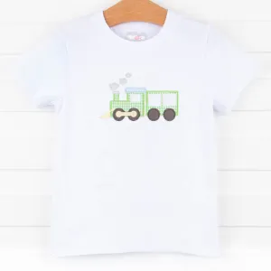 Train Time Applique Shirt, White