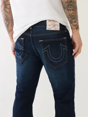 True Religion Mens SN Ricky Straight Fit Blue Mid Rise Jeans