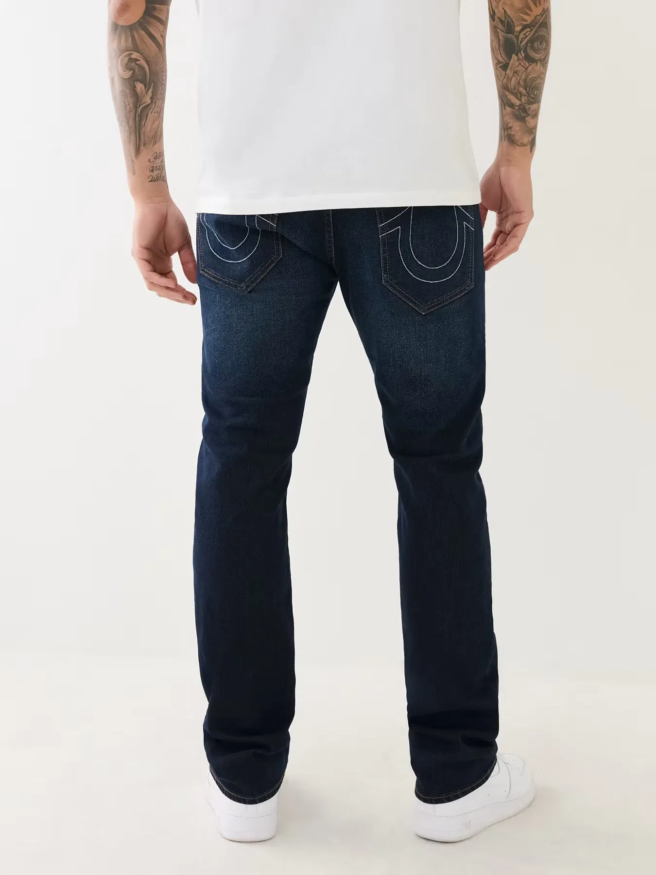 True Religion Mens SN Ricky Straight Fit Blue Mid Rise Jeans