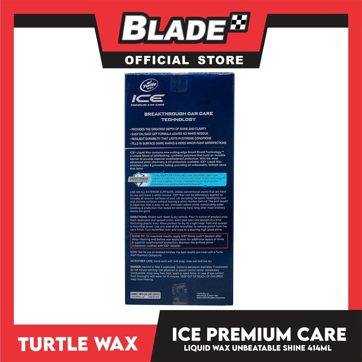 Turtle Wax Ice Premium Car Care Liquid Wax T-468 414ml