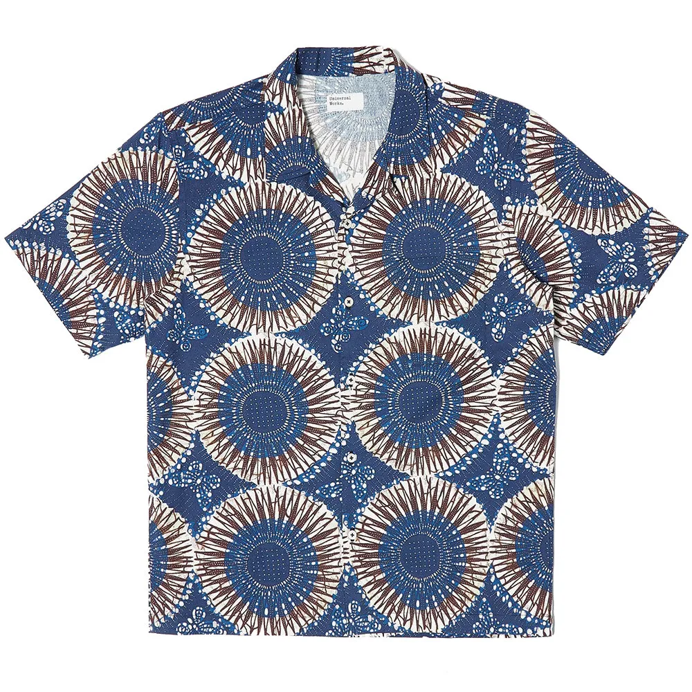 Universal Works Road Shirt Hokkoh Print Navy
