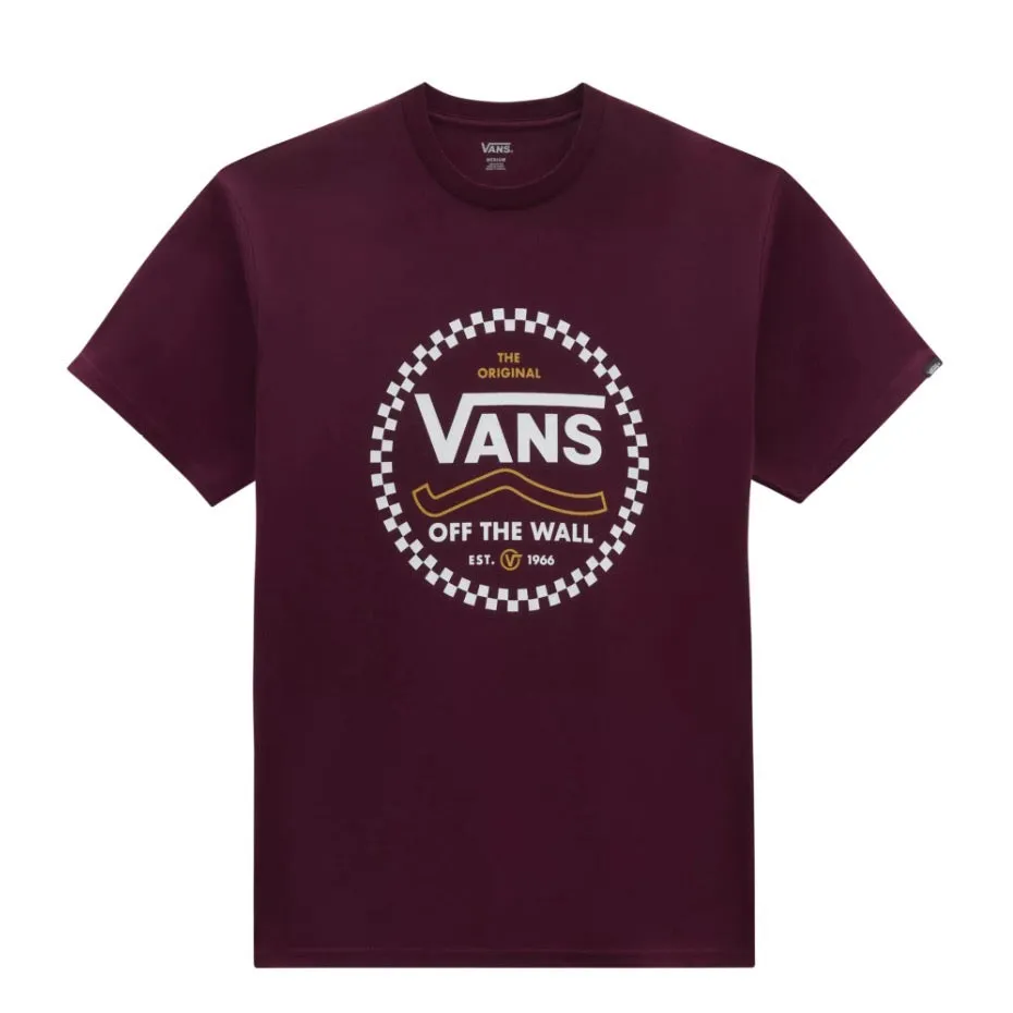 Vans Mens Round Off T-Shirt Vn000fjsbrg1 Burgundy