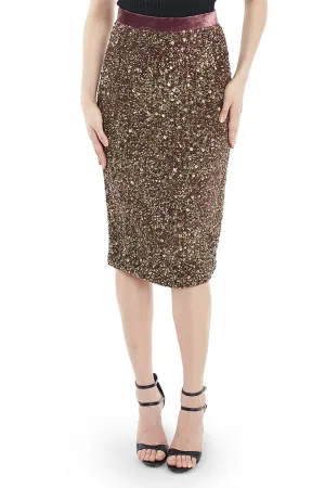 Velvet pencil skirt