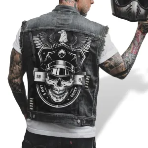 Veste jean Biker Sans Manche | Édition Law & Order
