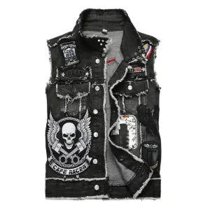 Veste Jeans Biker Sans Manche – Café Racer Original