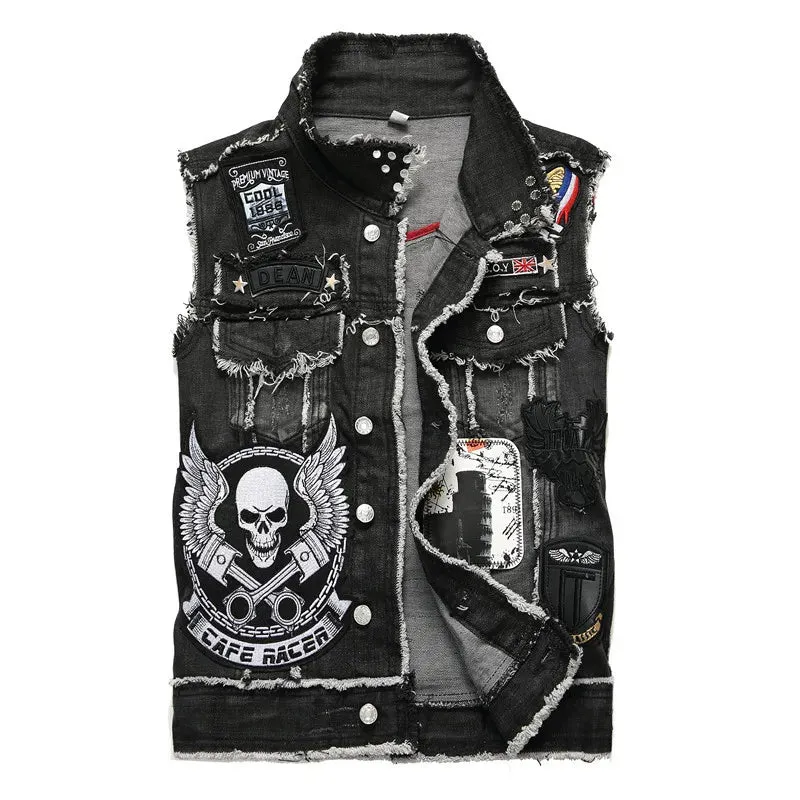 Veste Jeans Biker Sans Manche – Café Racer Original