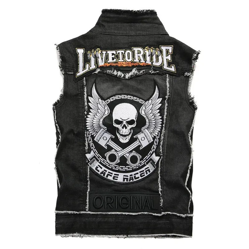 Veste Jeans Biker Sans Manche – Café Racer Original