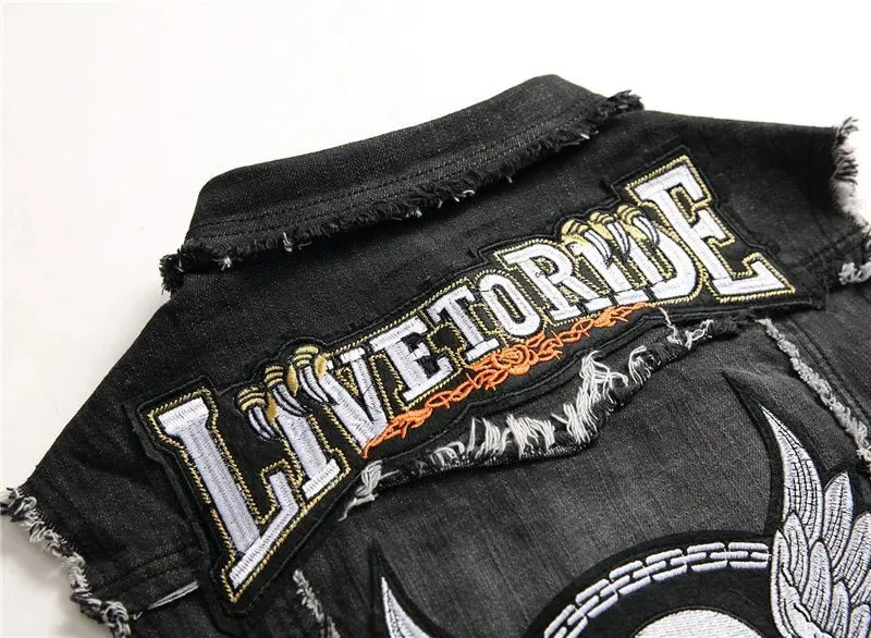 Veste Jeans Biker Sans Manche – Café Racer Original