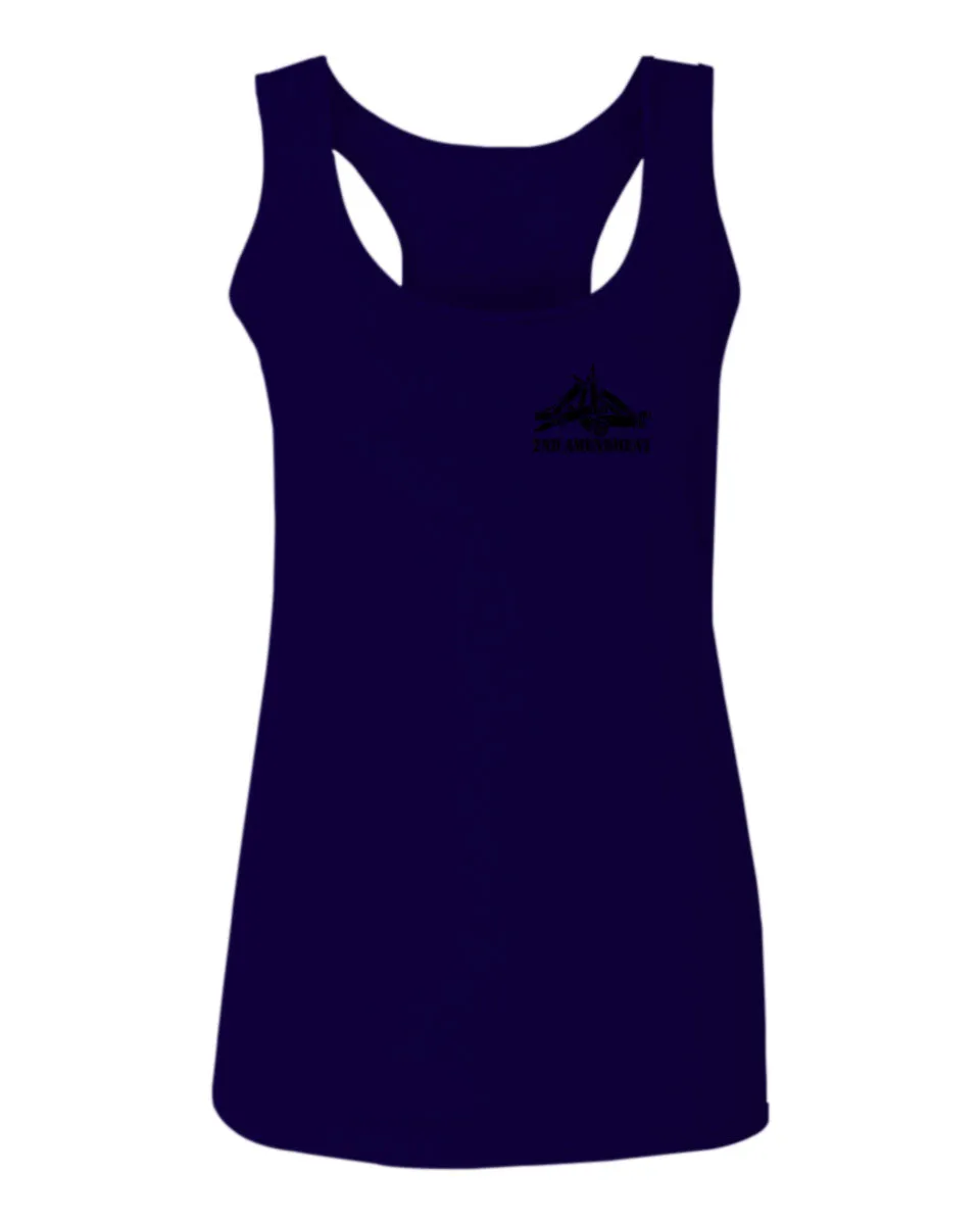 VICES AND VIRTUESS American Second Amendment Gun Rights arms Weapon Heart USA  women's Tank Top sleeveless Racerback
