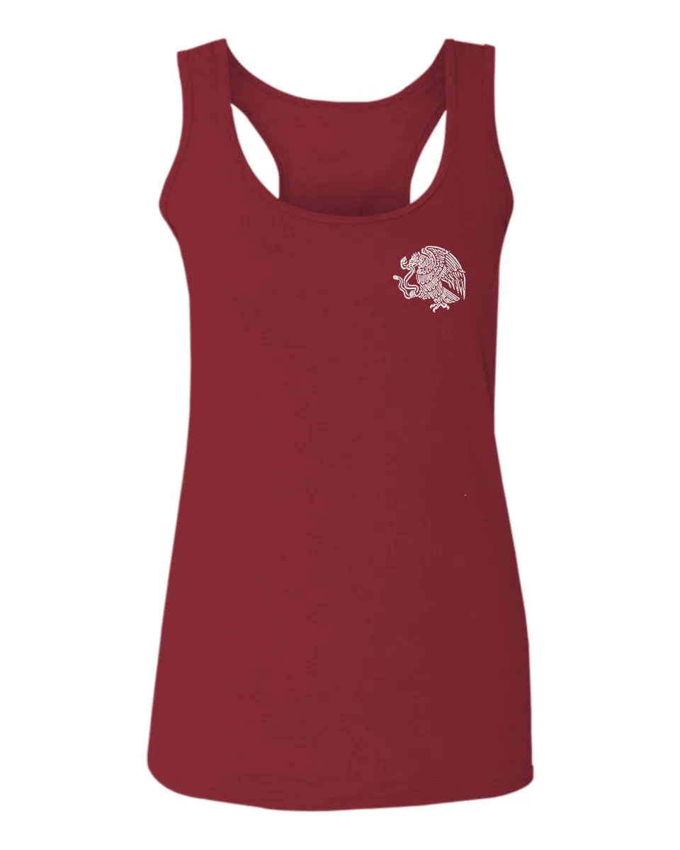VICES AND VIRTUESS Hecho En Mexico Mexican Flag Coat of Arms Escudo Mexicano  women's Tank Top sleeveless Racerback