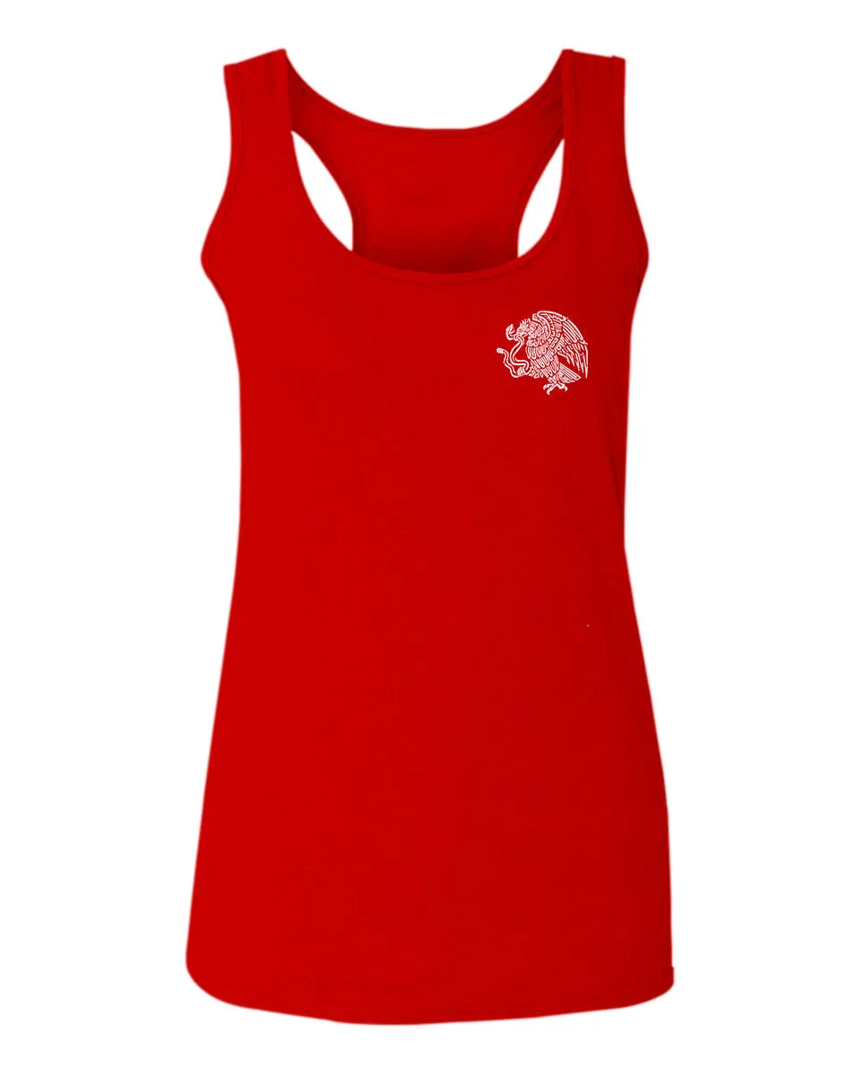 VICES AND VIRTUESS Hecho En Mexico Mexican Flag Coat of Arms Escudo Mexicano  women's Tank Top sleeveless Racerback