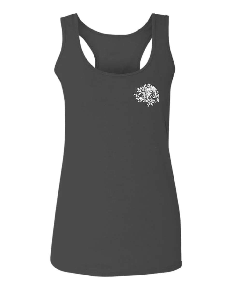 VICES AND VIRTUESS Hecho En Mexico Mexican Flag Coat of Arms Escudo Mexicano  women's Tank Top sleeveless Racerback