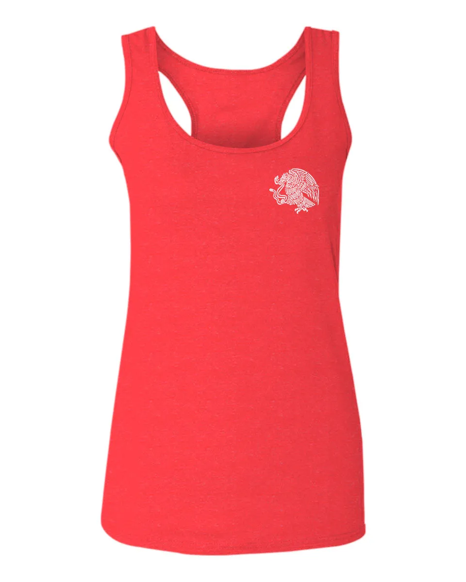 VICES AND VIRTUESS Hecho En Mexico Mexican Flag Coat of Arms Escudo Mexicano  women's Tank Top sleeveless Racerback