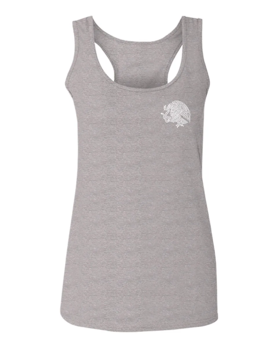 VICES AND VIRTUESS Hecho En Mexico Mexican Flag Coat of Arms Escudo Mexicano  women's Tank Top sleeveless Racerback