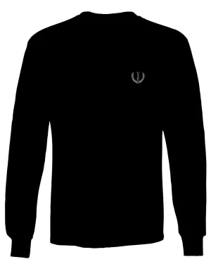 VICES AND VIRTUESS White Logo Seal Minimal Hipster Small mens Long sleeve t shirt