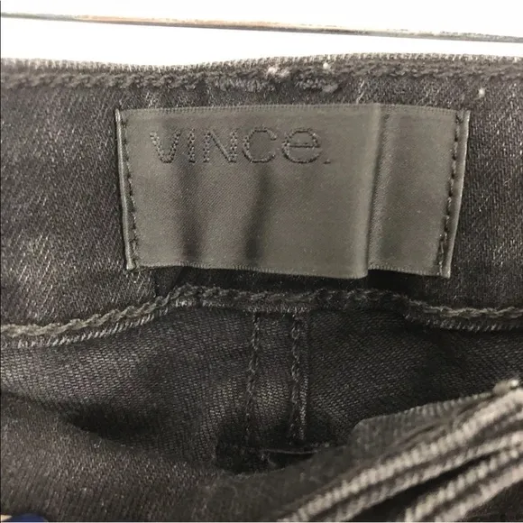 Vince 25 Dylan Skinny Ankle Jeans Distressed Black