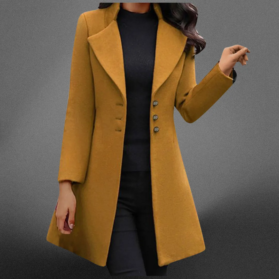 Vinci Luxurious Italian Wool Long Sleeve Coat