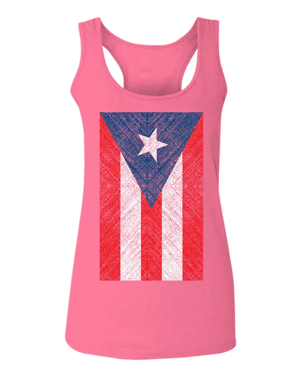 Vintage Bandera Puerto Rico Flag Boricua Rican Nuyorican  women's Tank Top sleeveless Racerback