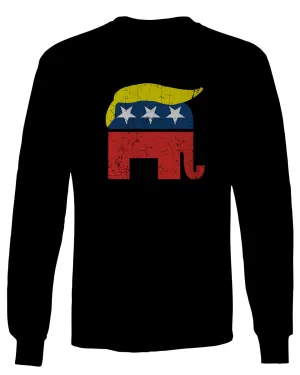Vintage Elephant Republican Logo Trump Hair America mens Long sleeve t shirt
