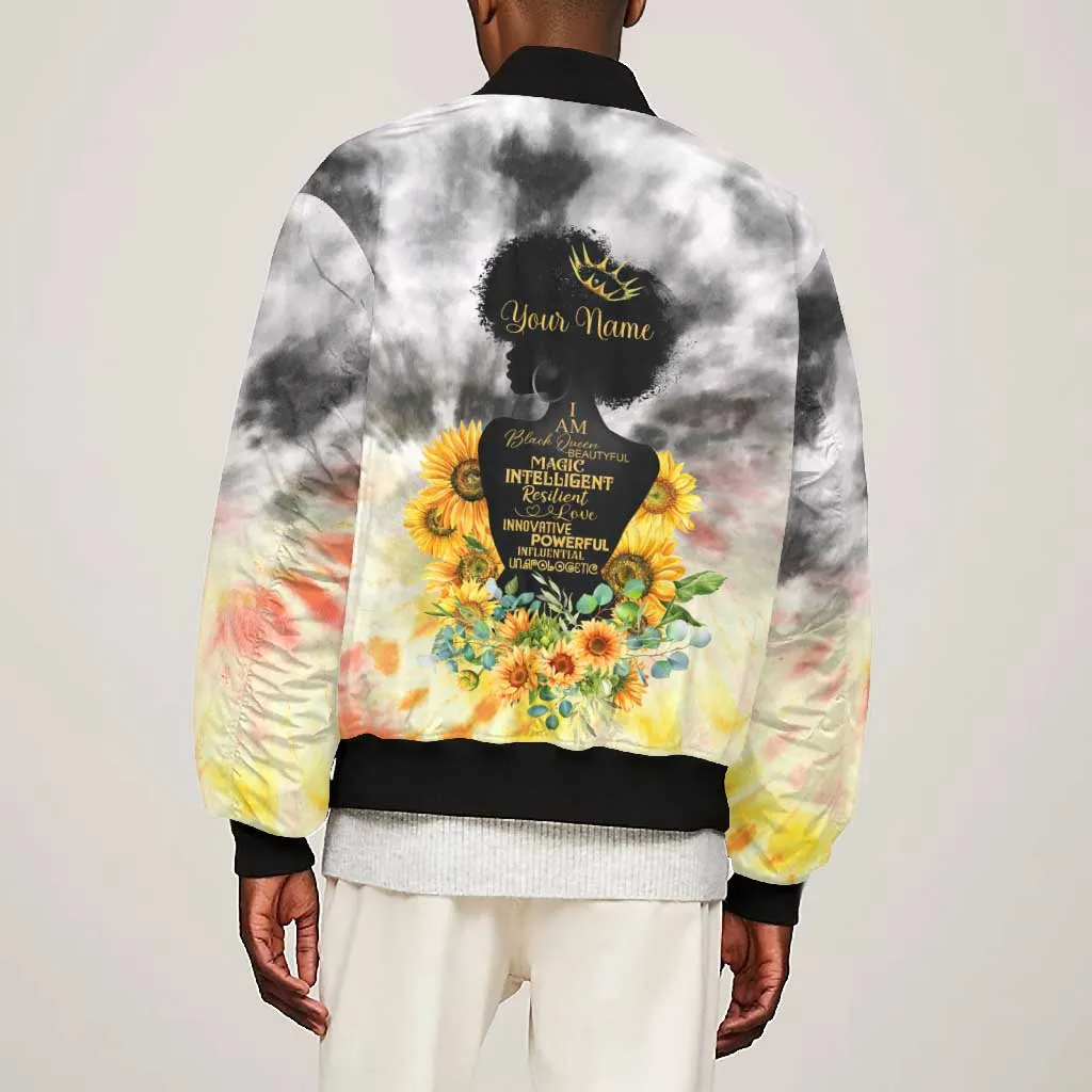 Vintage Flowers - I Am Black Queen Bomber Jacket DT02