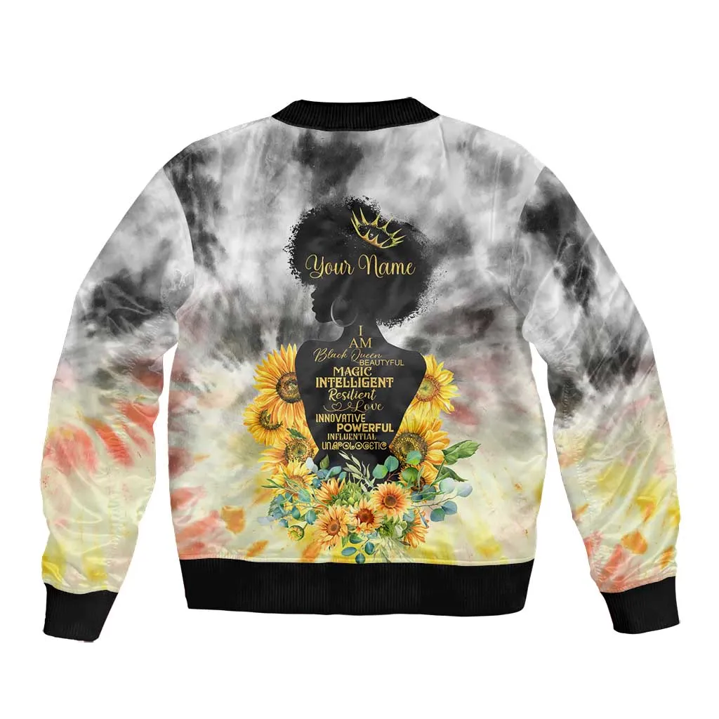 Vintage Flowers - I Am Black Queen Bomber Jacket DT02