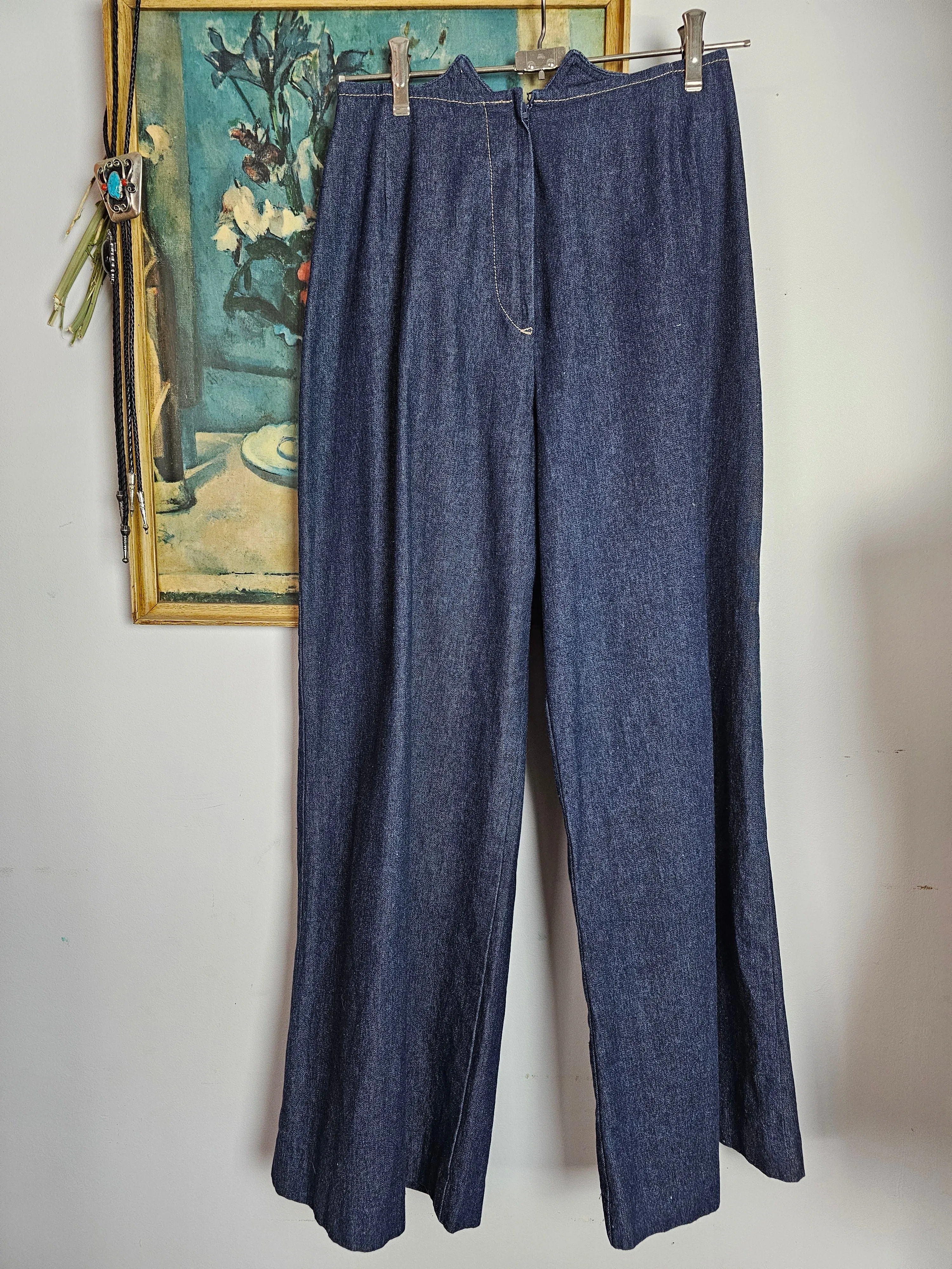 Vintage High-Waisted Buckle Back Denim Pants – AU 8–10