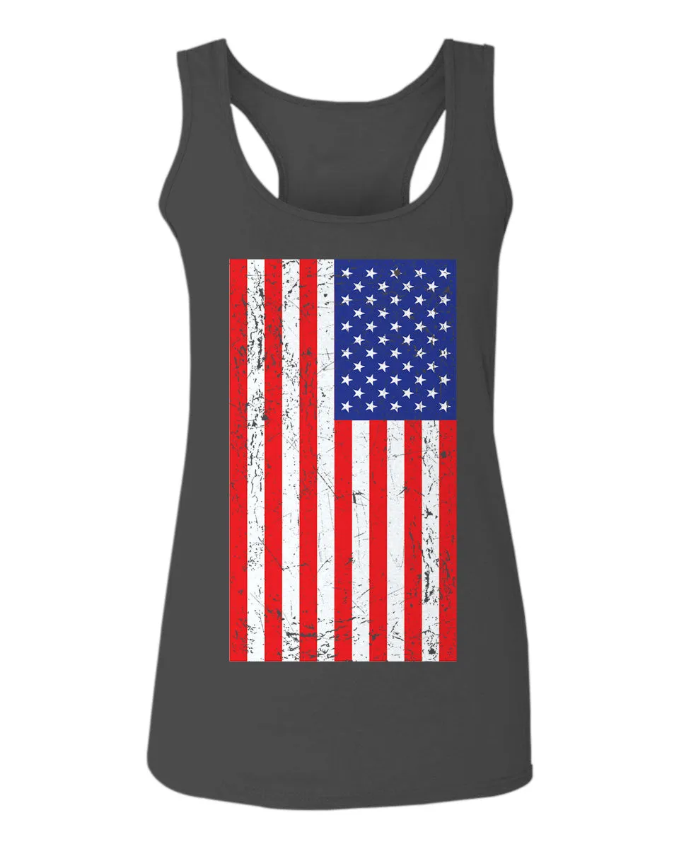 Vintage u.s. American Flag United States of America USA Proud  women's Tank Top sleeveless Racerback
