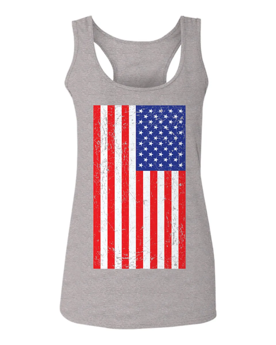 Vintage u.s. American Flag United States of America USA Proud  women's Tank Top sleeveless Racerback