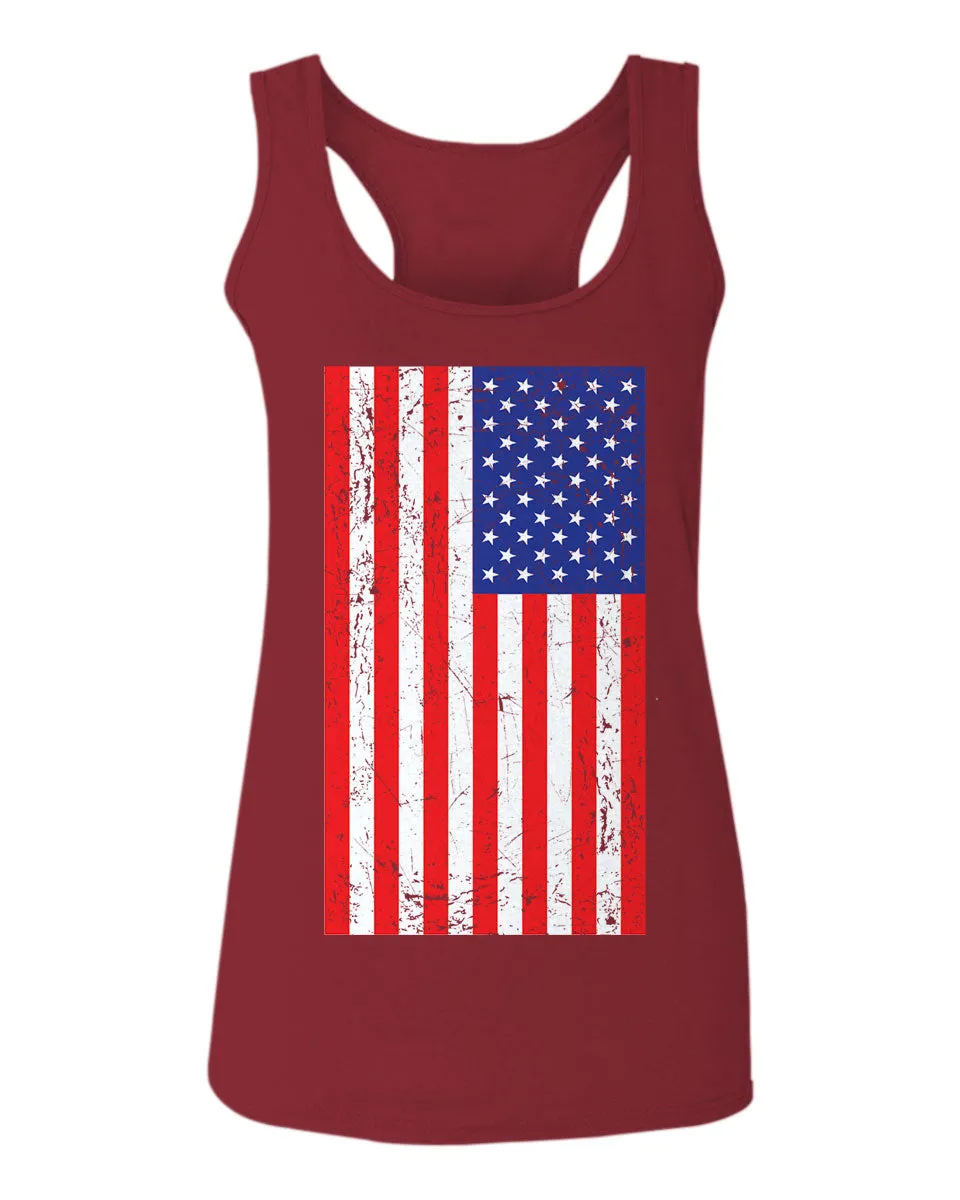 Vintage u.s. American Flag United States of America USA Proud  women's Tank Top sleeveless Racerback