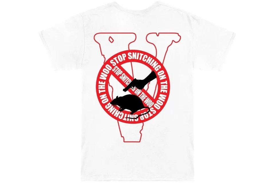 Vlone Stop Snitching Shirt (White/Red)