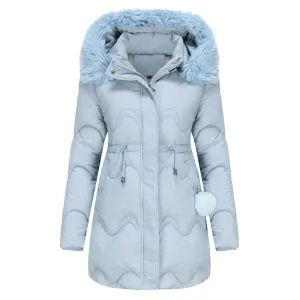 Warm winter coat with a plush collar – Renata