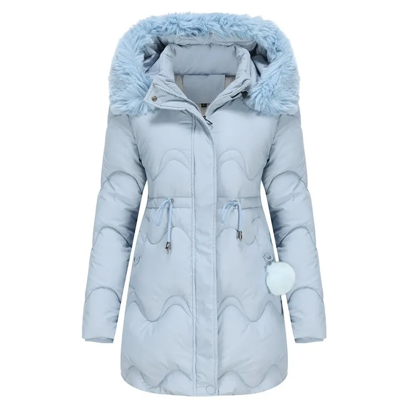 Warm winter coat with a plush collar – Renata