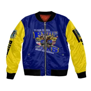 We Can We Will Buffalo Soldiers Sleeve Zip Bomber Jacket Us Army Ready and Forward DT02