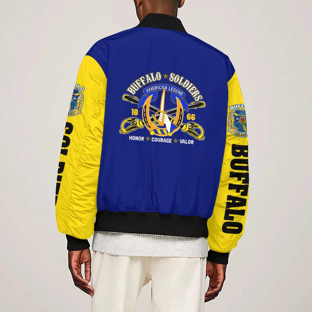 We Can We Will Buffalo Soldiers Sleeve Zip Bomber Jacket Us Army Ready and Forward DT02