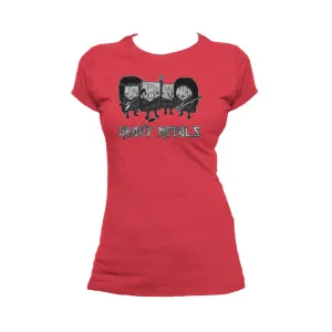 Weird Science Heavy Metals Official Women's T-shirt (Red)
