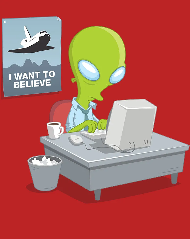 Weird Science I Want To Believe Official Women's T-shirt (Red)