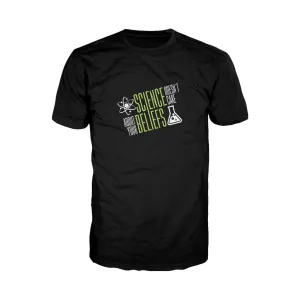 Weird Science Science Doesn't Care Official Men's T-shirt (Black)