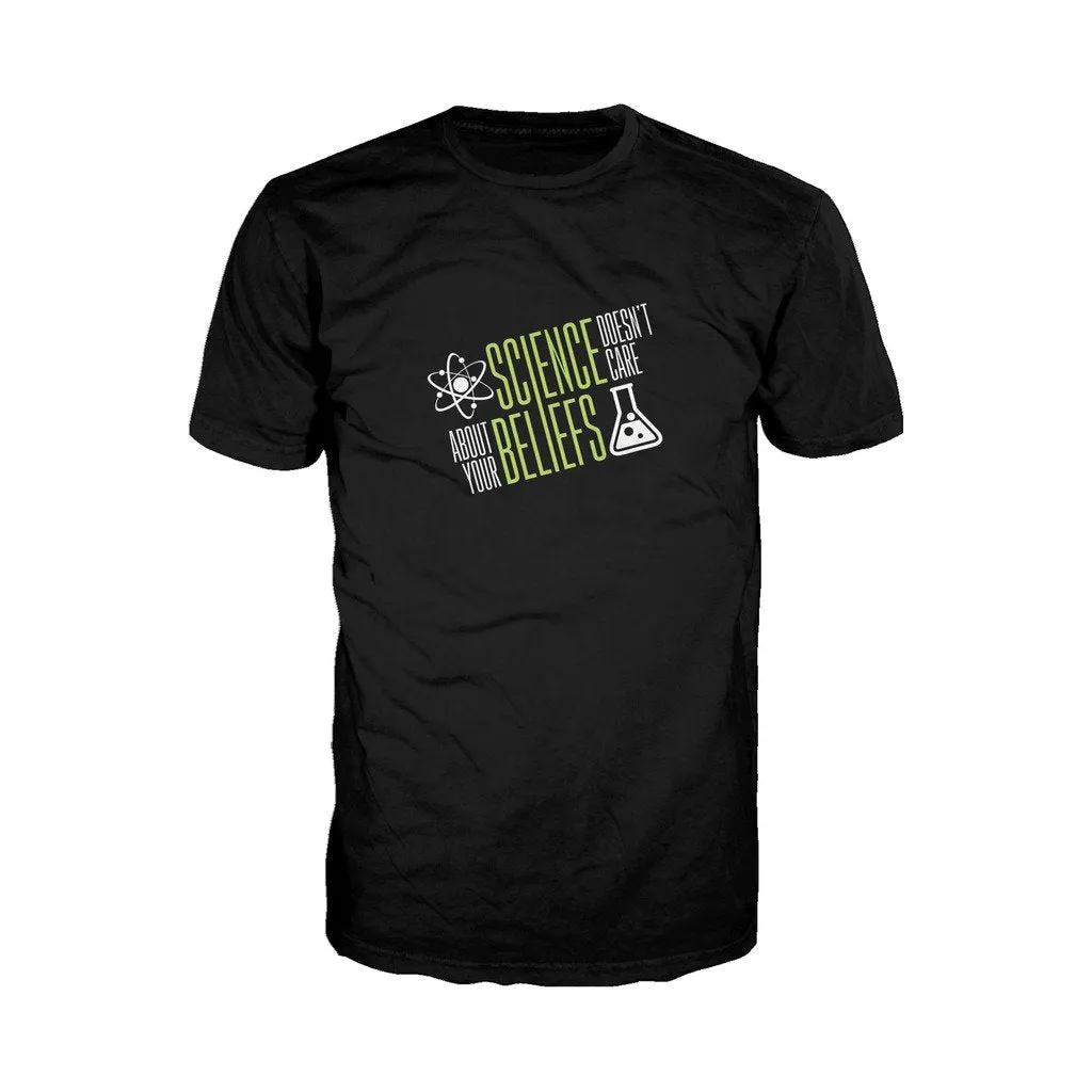 Weird Science Science Doesn't Care Official Men's T-shirt (Black)