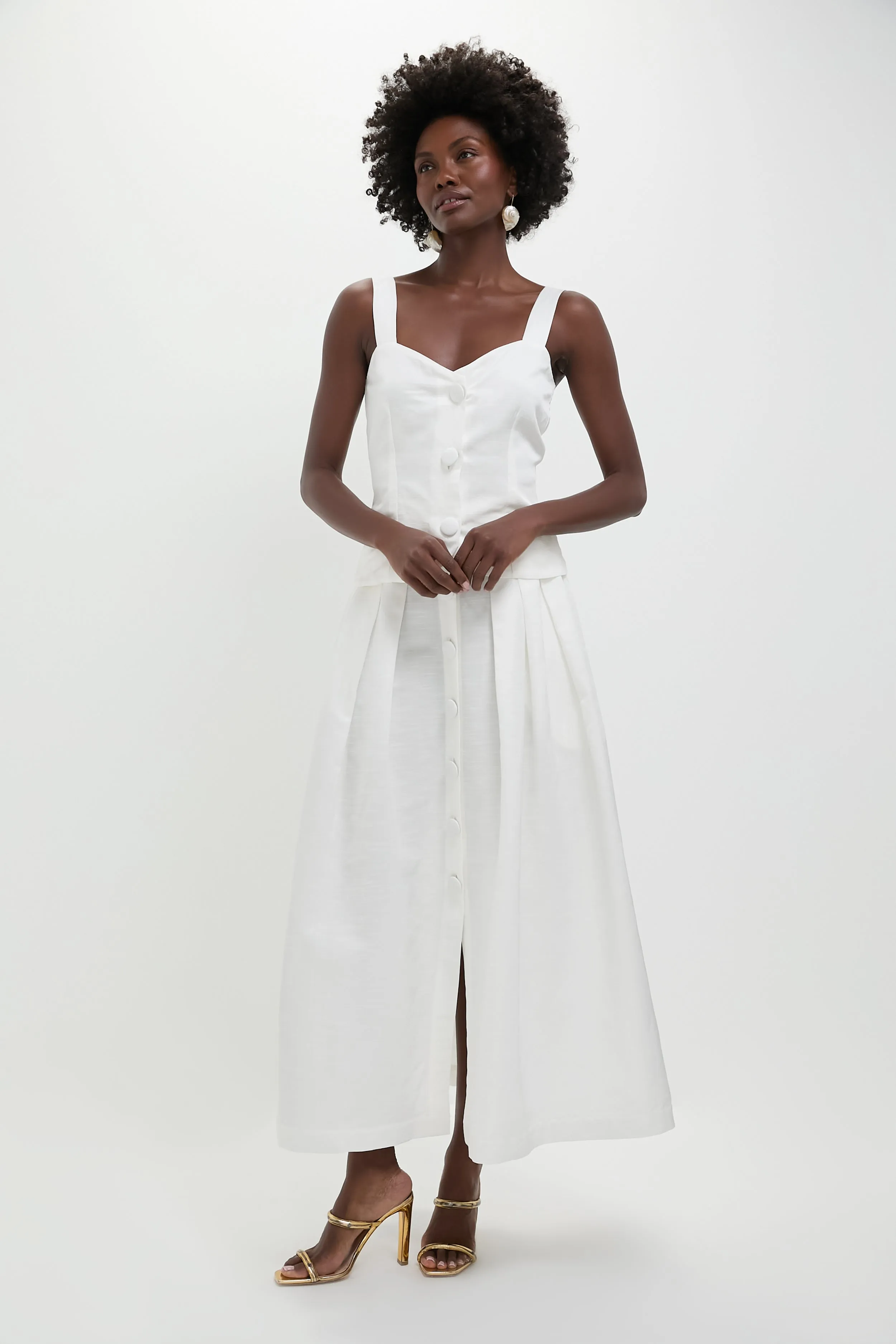 White Irving Textured Skirt