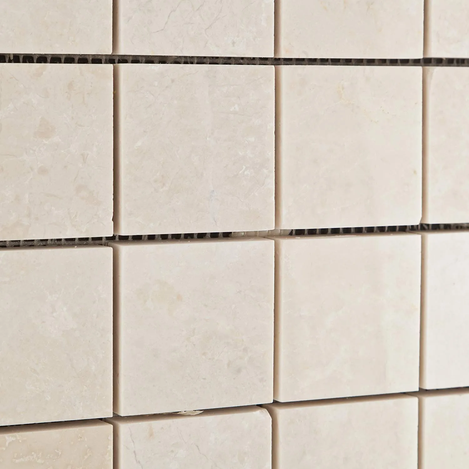 White Pearl / Botticino Marble 2 X 2 Polished Mosaic Tile - Lot of 50 Sheets