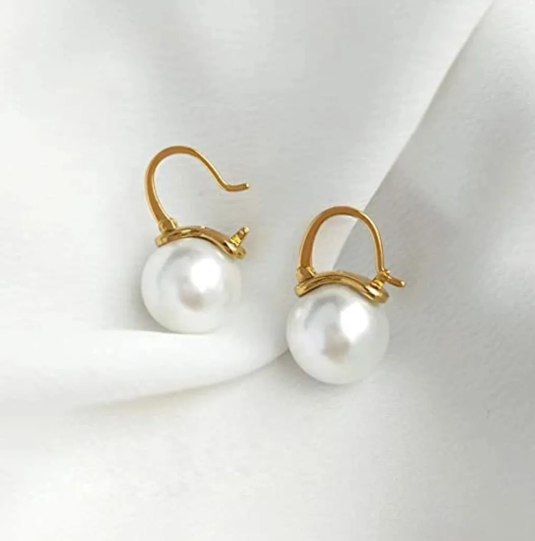 White Pearls Cubic zirconia Earrings Zirconite. 826E3092