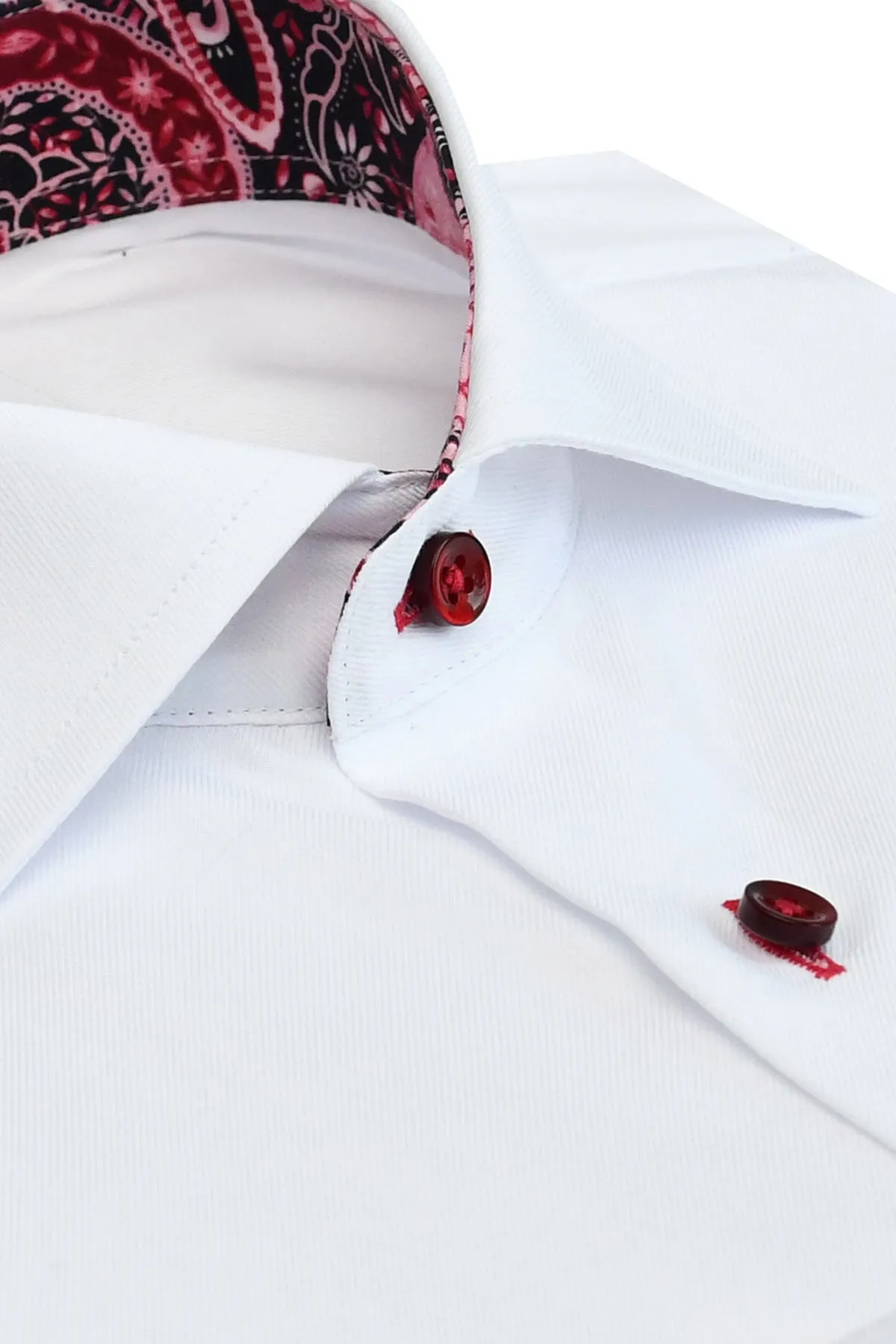 White slim fit shirt with contrast details