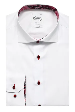 White slim fit shirt with contrast details