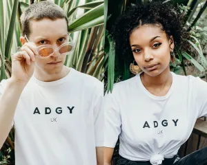 White Tee | ADGY UK Logo