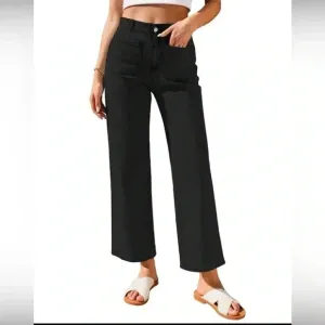 Wide Leg Jeans for Women High Waisted Straight Leg Stretchy Cropped Denim Pants