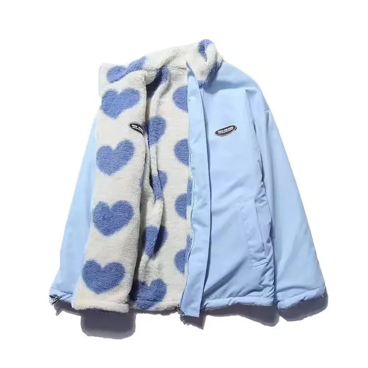 Women's Alice Coat: Romantic Double-Sided Heart Design