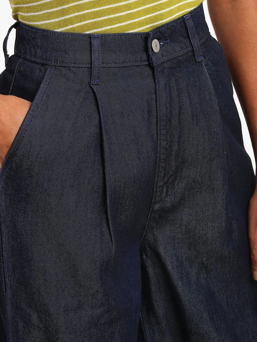 Women's Blue Loose Fit High Rise Jeans