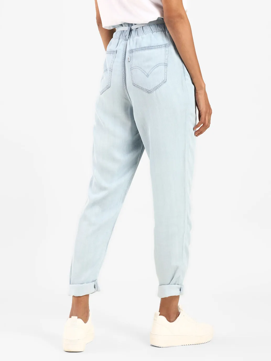 Women's Blue Tapered Fit Mid Rise Jeans
