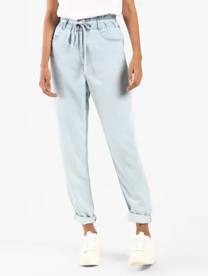 Women's Blue Tapered Fit Mid Rise Jeans