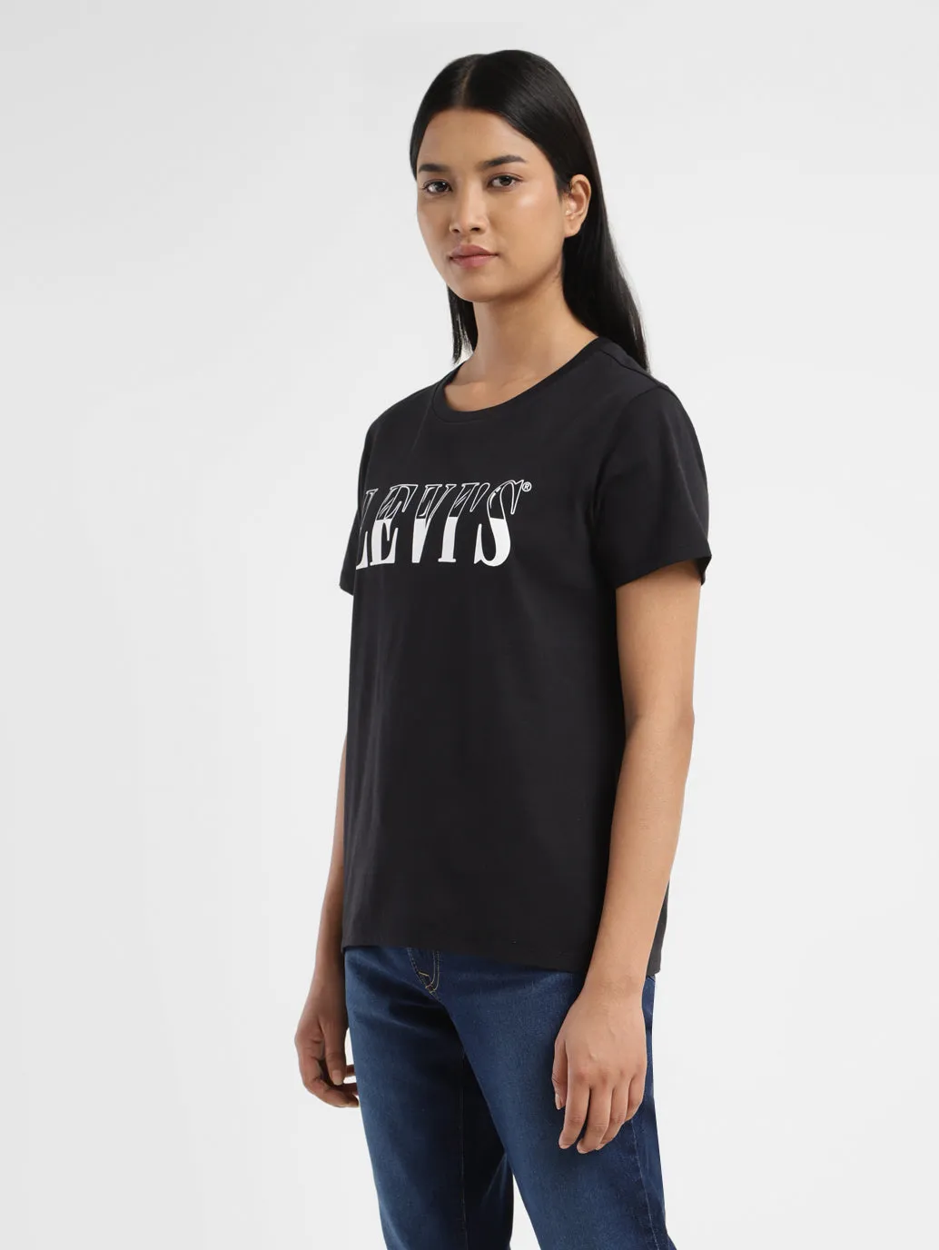Women's Brand Logo Crew Neck T-shirt